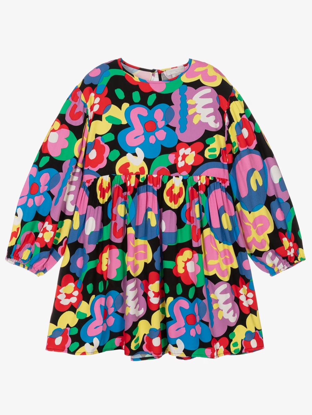 Stella McCartney Girl's Woven Long Sleeve Dress Multicolor Abstract Size 8 Years